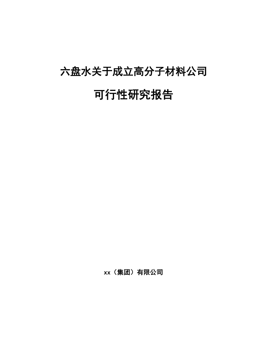 六盘水关于成立高分子材料公司可行性研究报告_第1页