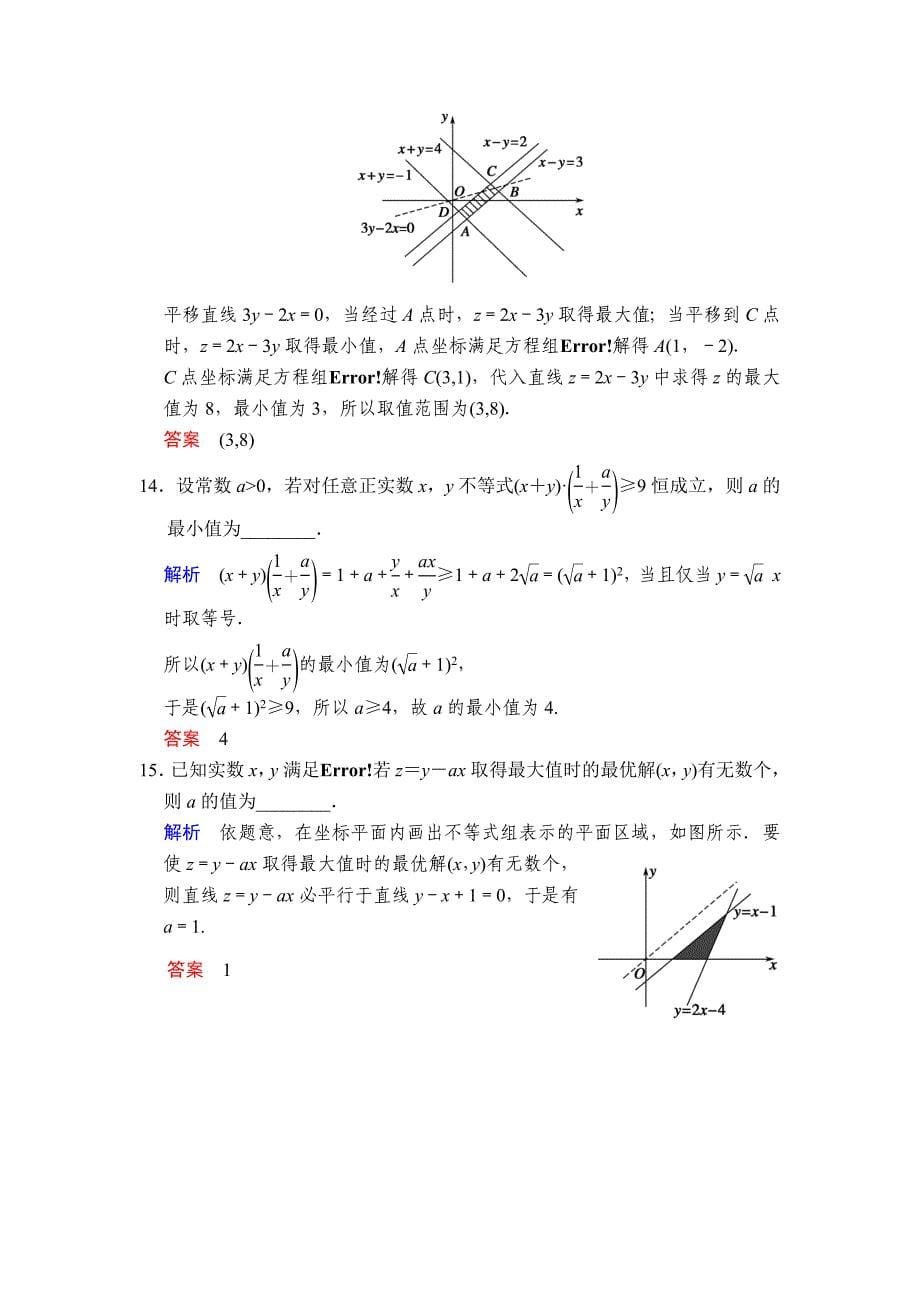 高考数学 人教B版理一轮复习小题专项集训11不等式含答案_第5页