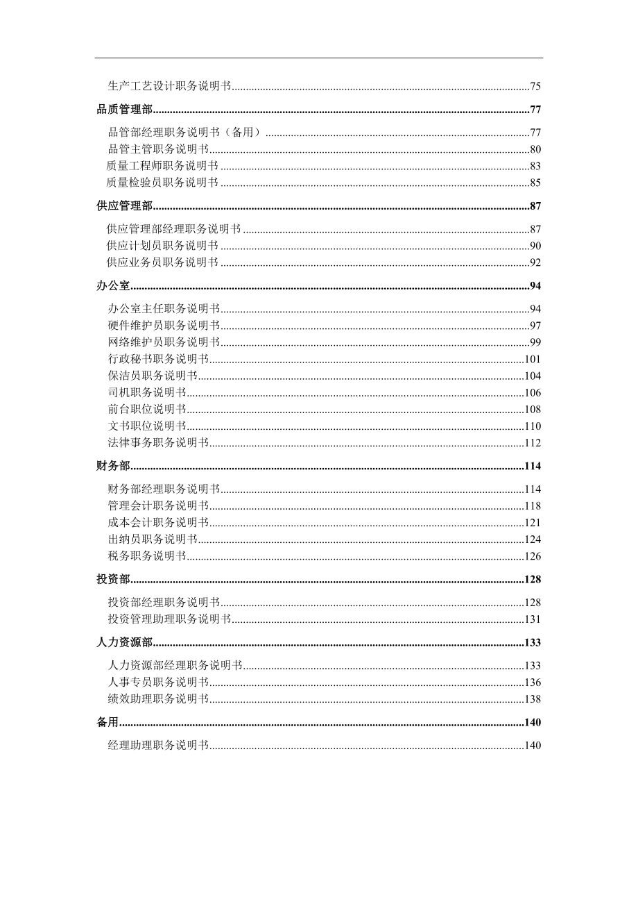 215;215;有限公司58个岗位职务说明书DOC 131_第3页