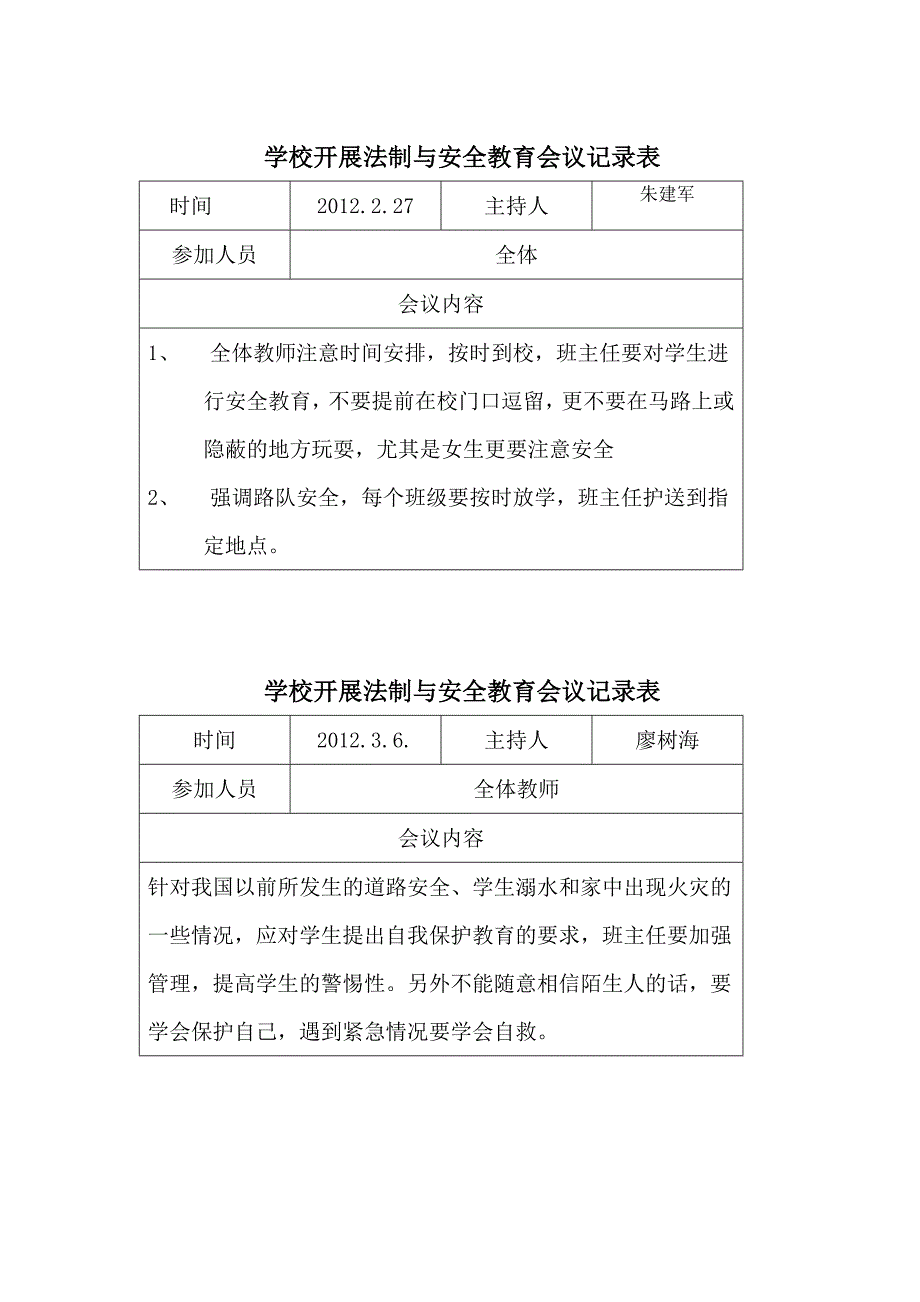 安全会议记录表_第1页