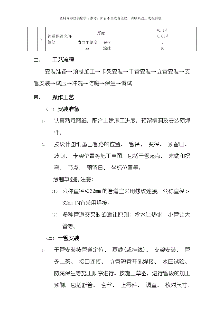 新版室内采暖管道安装工程模板.doc_第3页