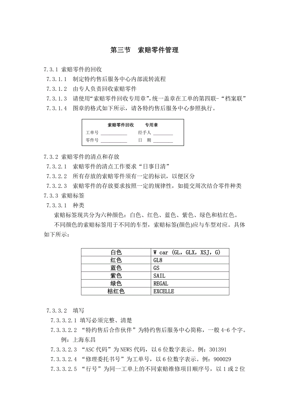 上海通用汽车特约售后服务中心运作手册第七章索赔运作管理标准_第4页