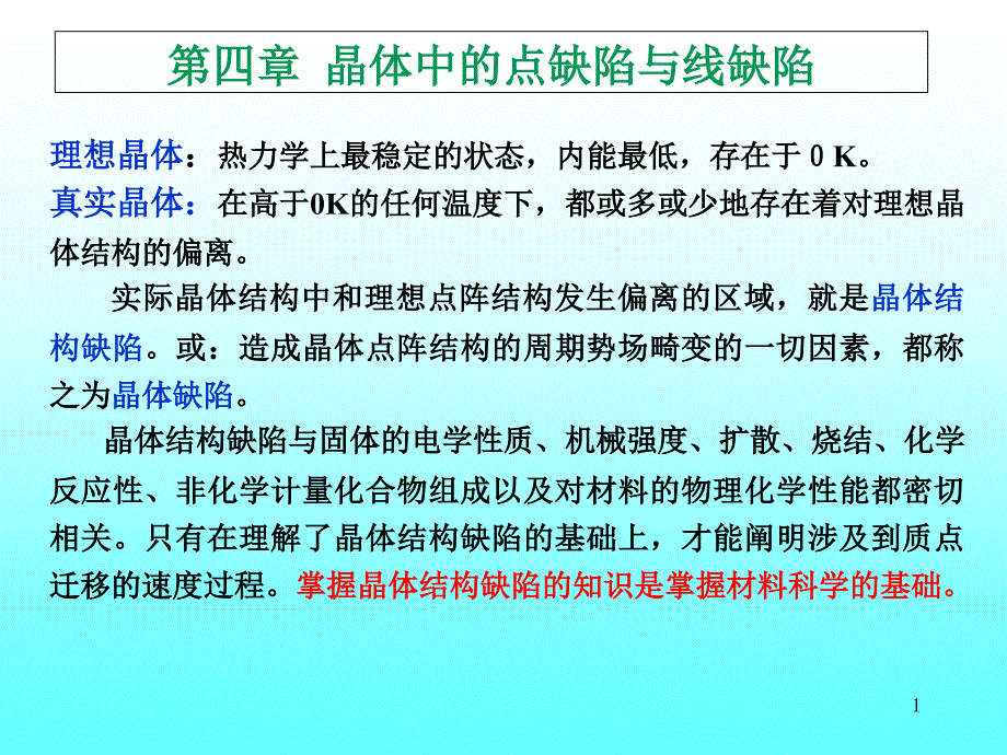 晶体中的点缺陷和面缺陷PPT课件_第1页