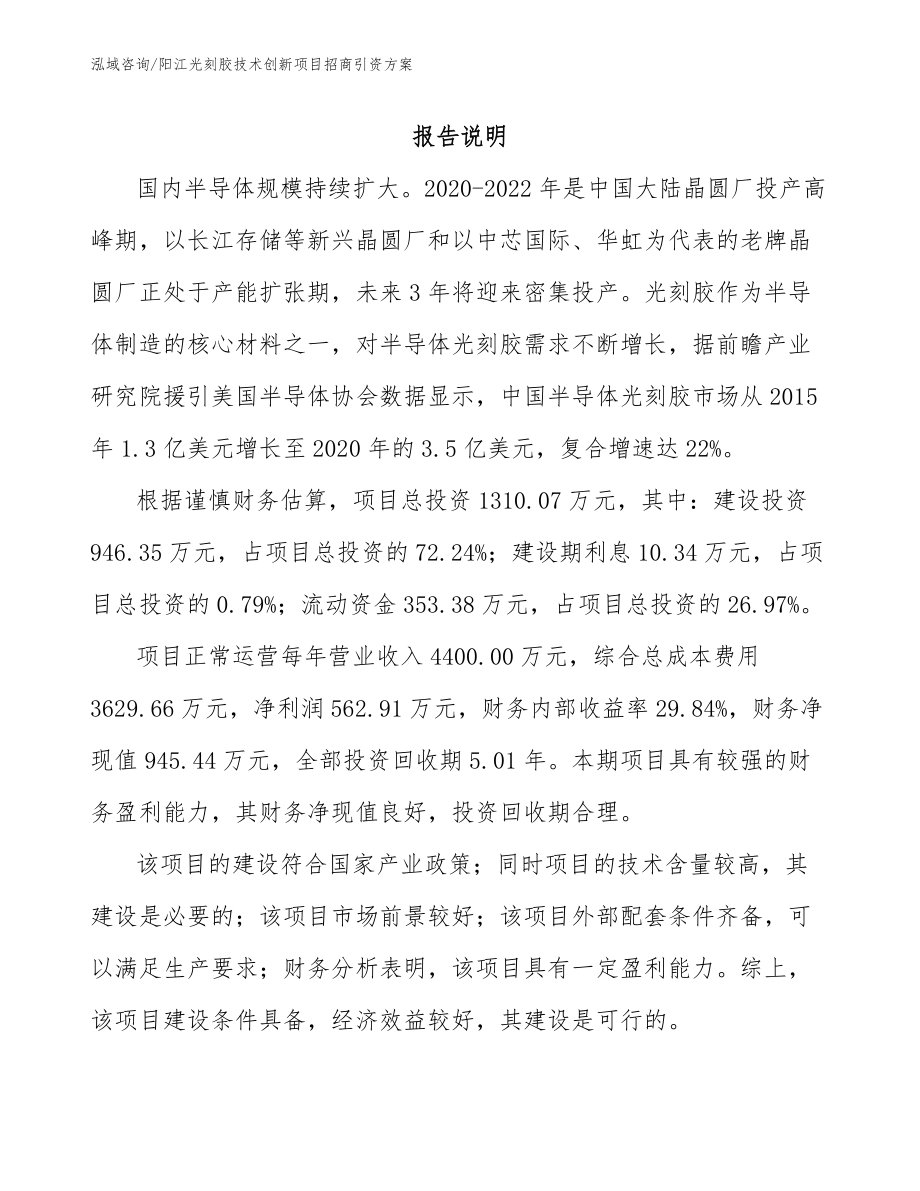 阳江光刻胶技术创新项目招商引资方案_第2页