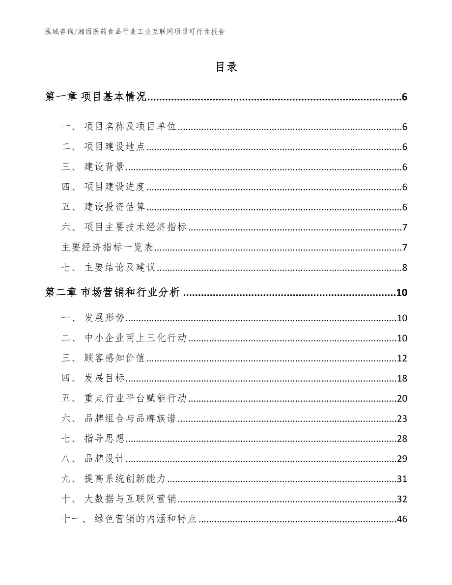 湘西医药食品行业工业互联网项目可行性报告（模板参考）_第1页