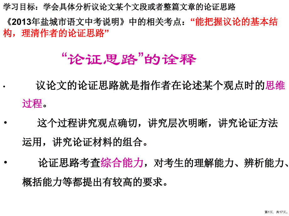 论证思路及解题方法讲解课件_第1页