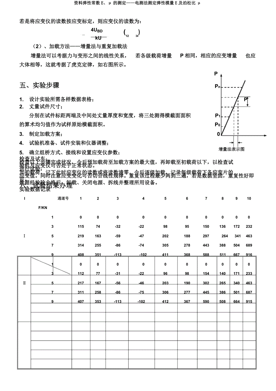 材料弹性常数E、μ测定——电测法测定弹性模量E及泊松比μ.docx_第3页