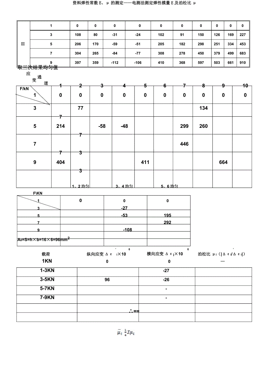 材料弹性常数E、μ测定——电测法测定弹性模量E及泊松比μ.docx_第4页