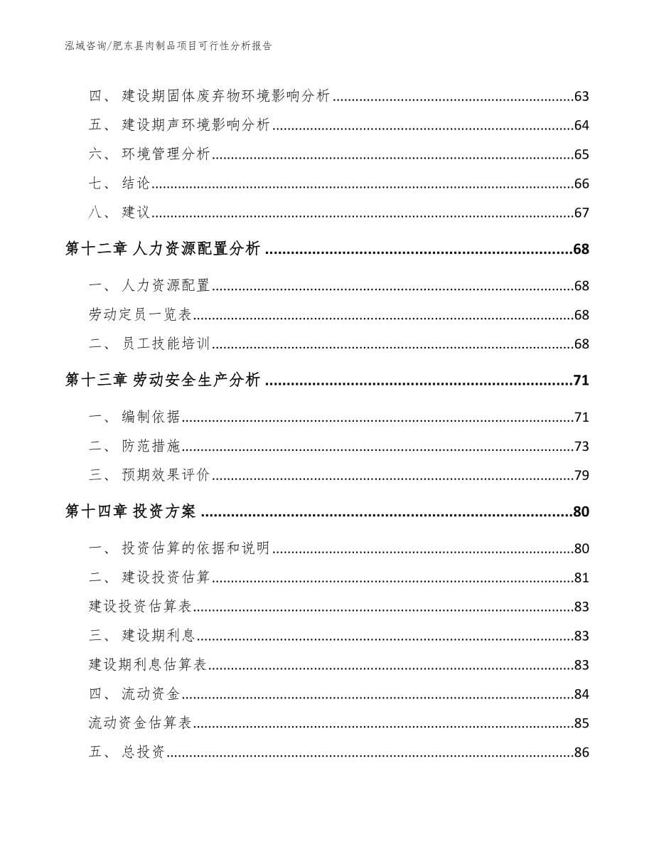 肥东县肉制品项目可行性分析报告_第5页