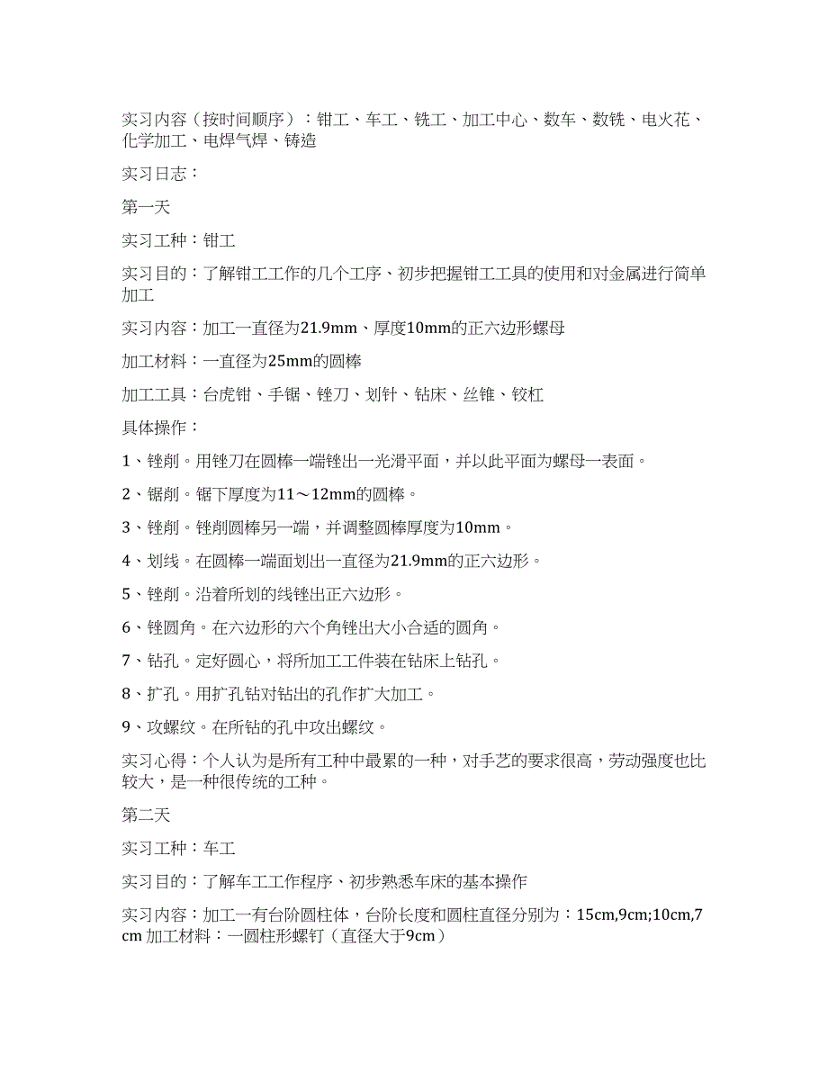 工艺实习报告范文.docx_第1页