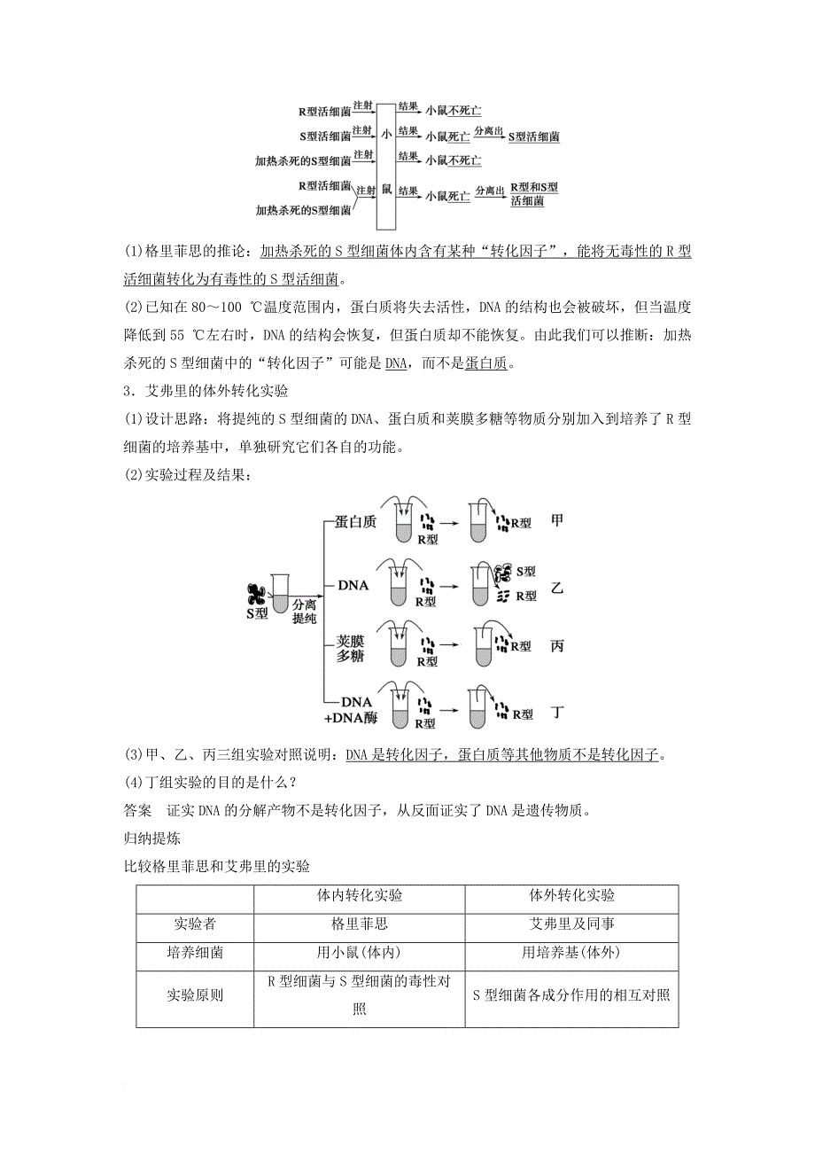 山东省济宁市高一生物上学期 第十四课时 DNA是主要的遗传物质Ⅰ练习无答案_第3页