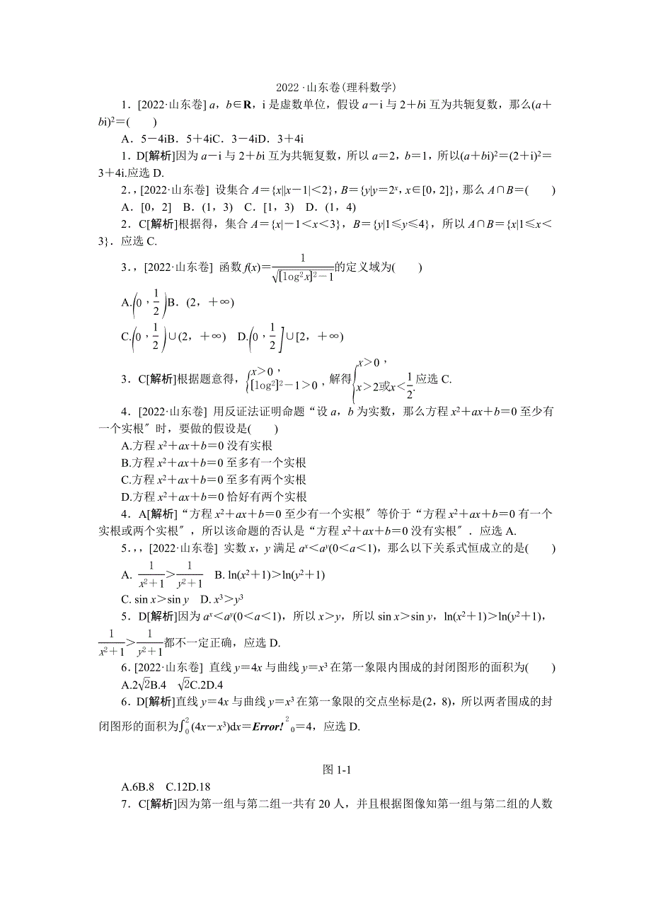 2022年普通高等学校招生全国统一考试数学(理)试题(山东卷详解).docx_第1页