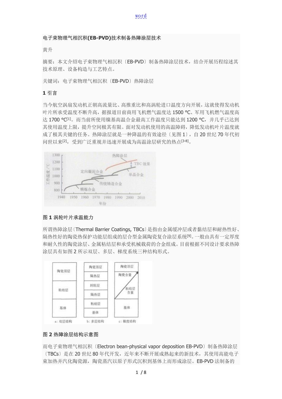 EB-PVD制备热障涂层完整介绍_第1页