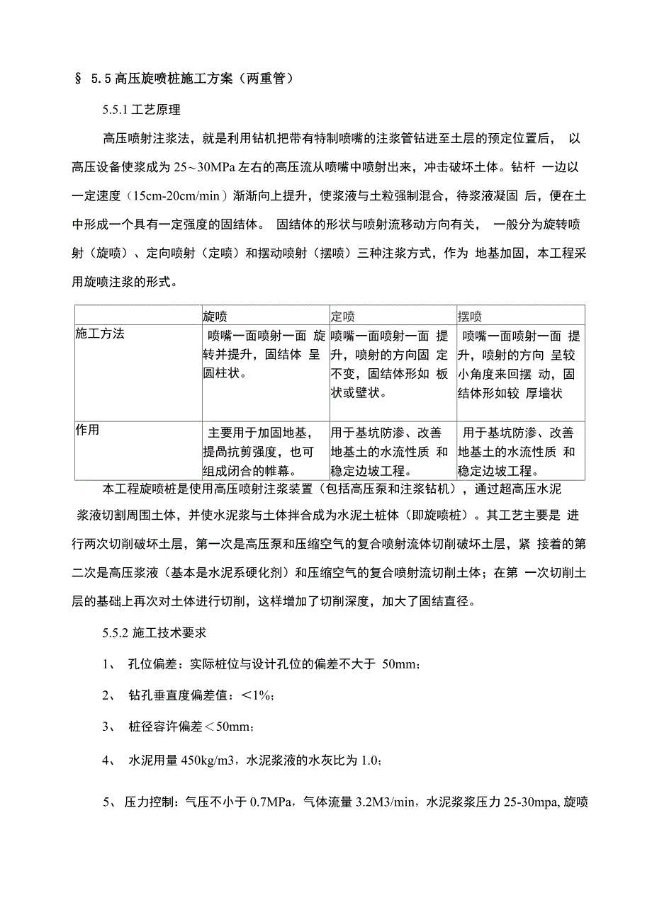 高压旋喷桩施工方案(两重管)_第1页