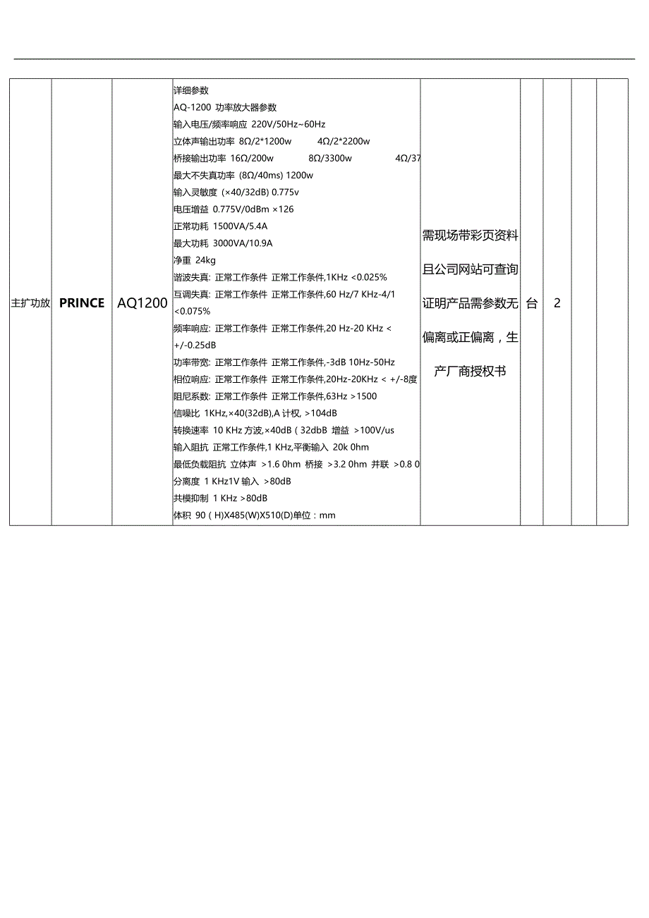 户外演出设备明细表格_第4页