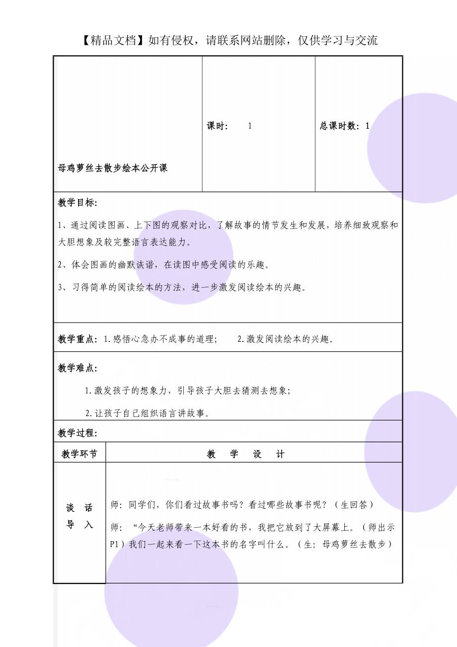 母鸡萝丝去散步绘本公开课_第1页