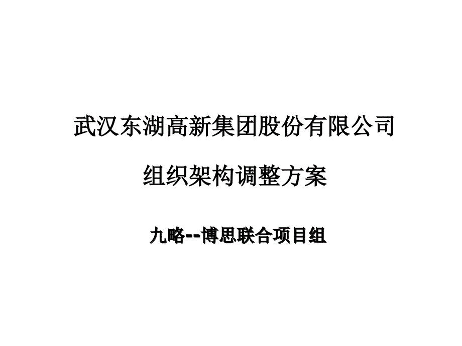 东湖高新集团股份有限公司组织架构方案_第1页