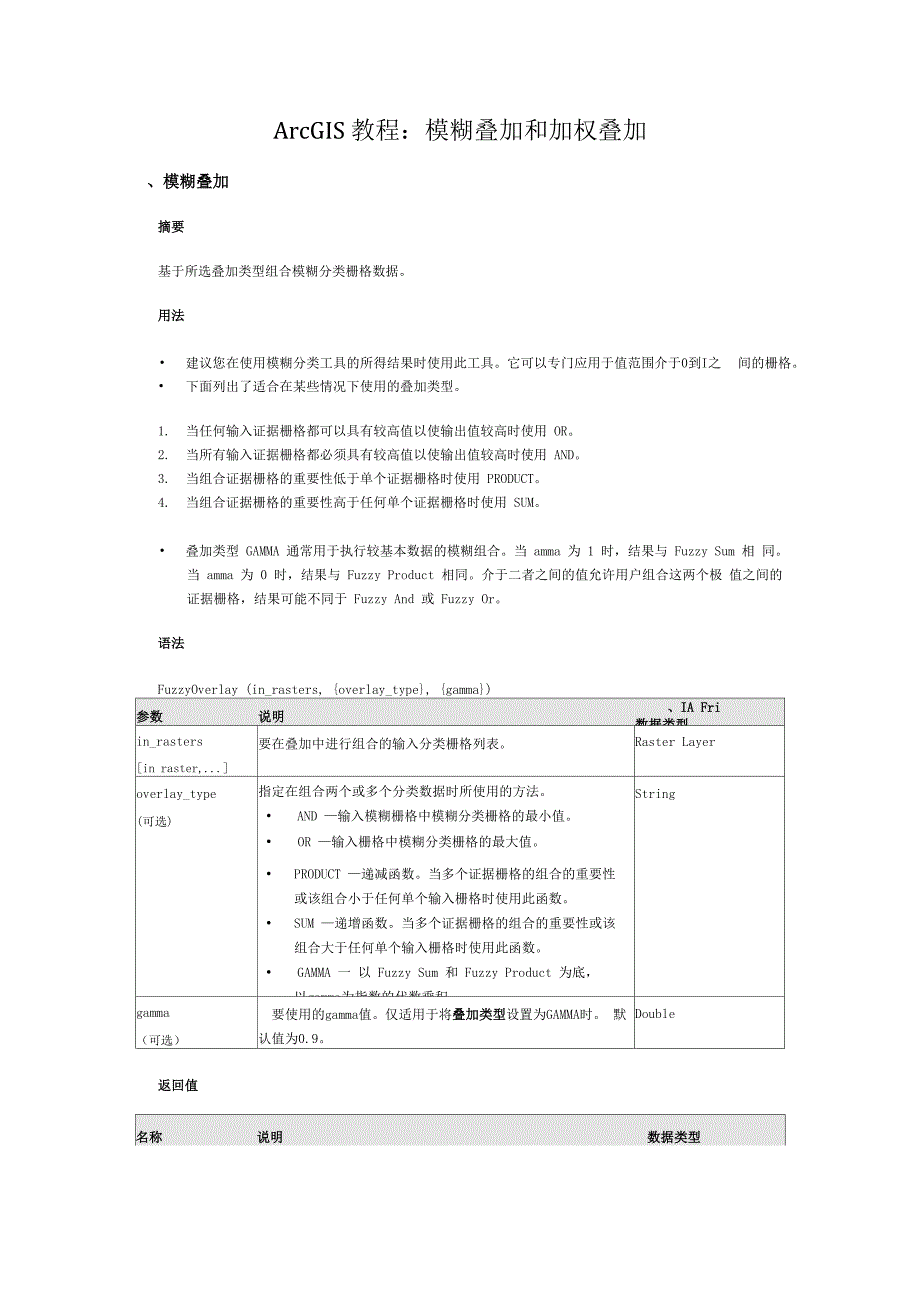 ArcGIS教程：模糊叠加和加权叠加_第1页