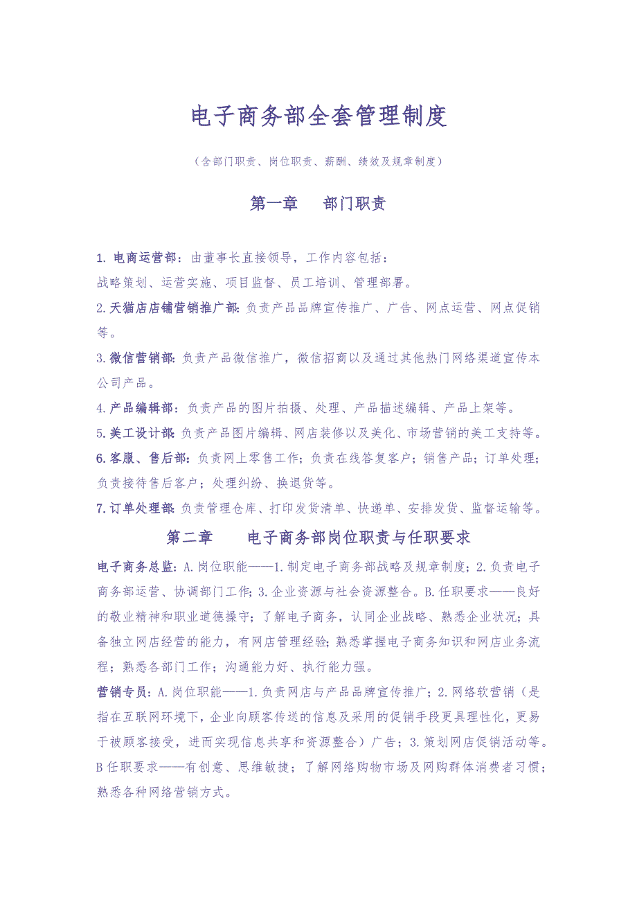 5-电子商务部门管理制度 (1)（天选打工人）.docx_第1页