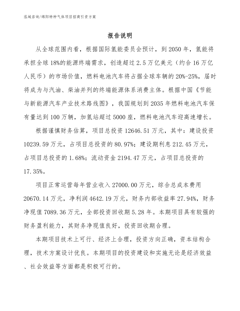 绵阳特种气体项目招商引资方案范文_第2页