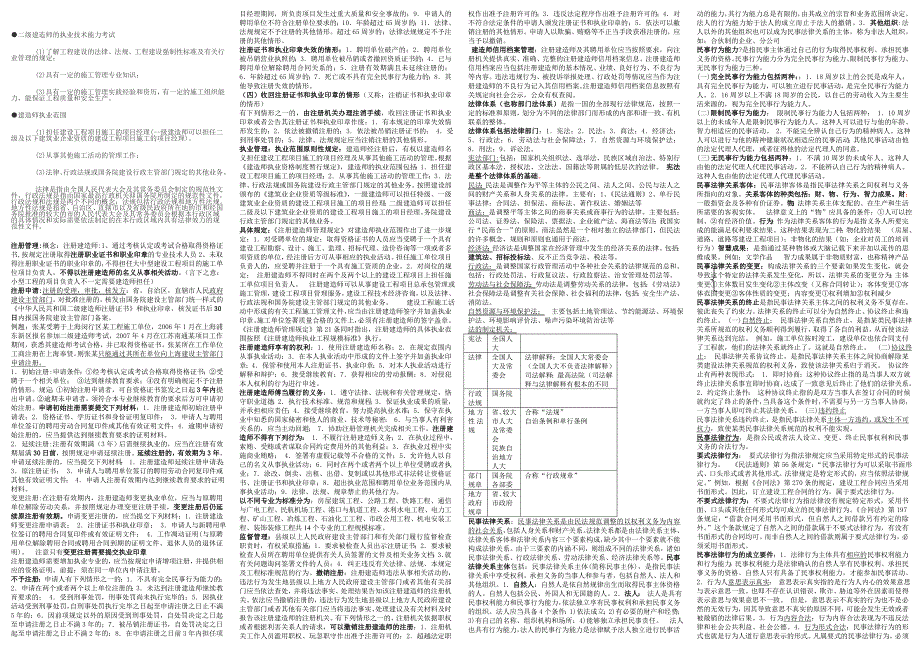 二级建造师法律法规小抄直接打印版[1]_第1页