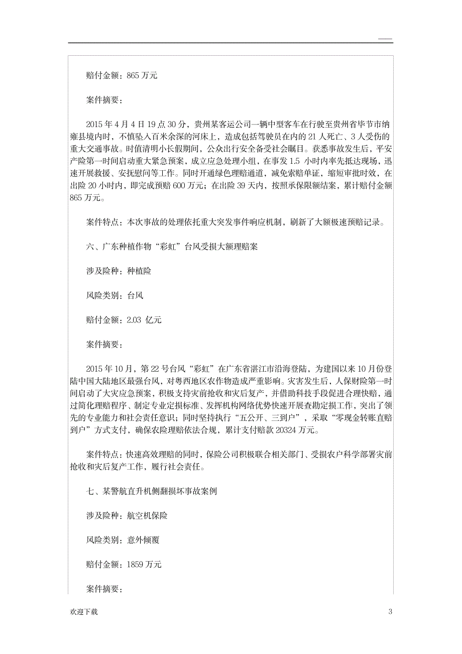 2015年度中国保险风险典型案例_金融证券-保险_第3页