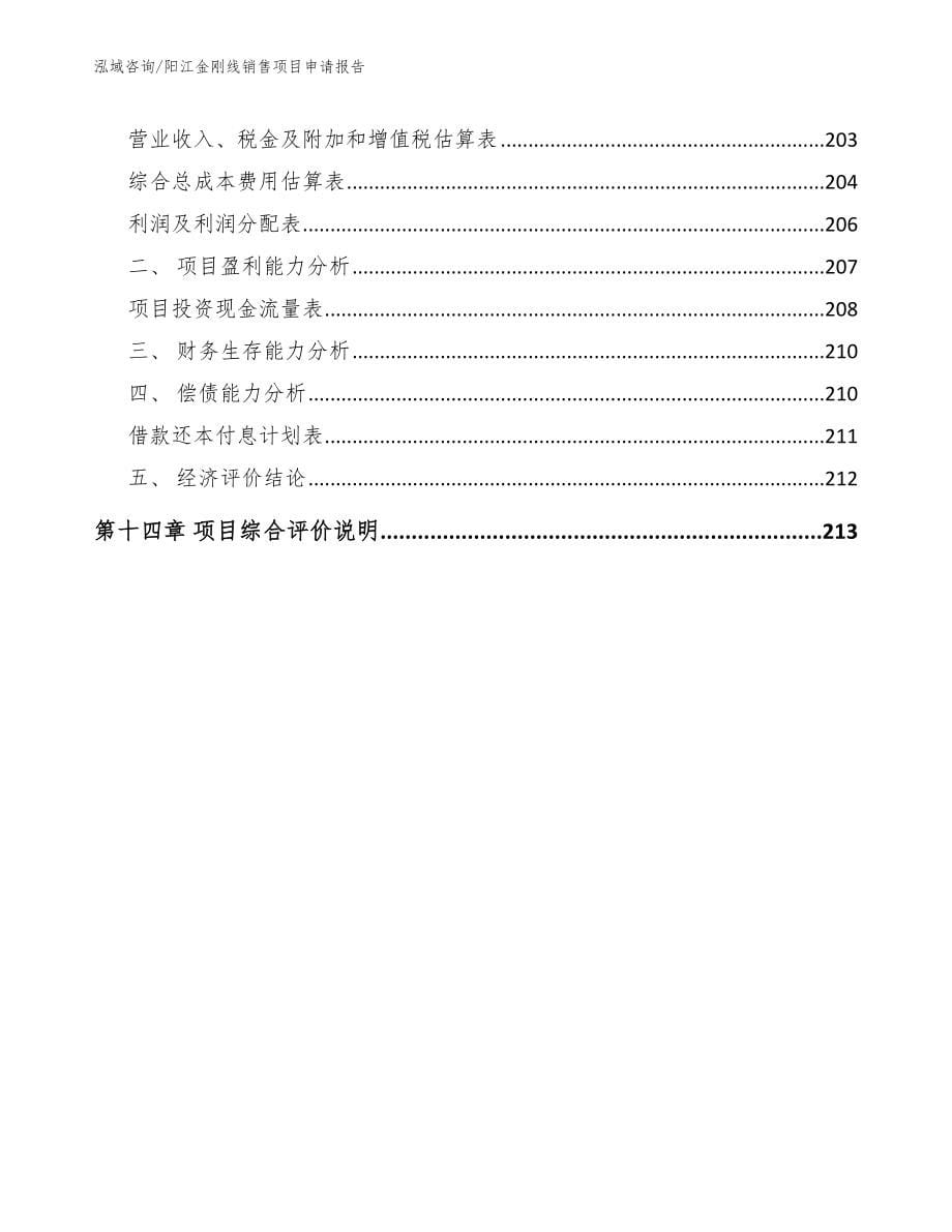 阳江金刚线销售项目申请报告（模板范文）_第5页