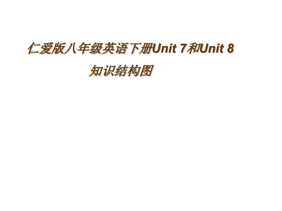 仁爱版八年级英语下册Unit7和Unit8知识结构图_第1页