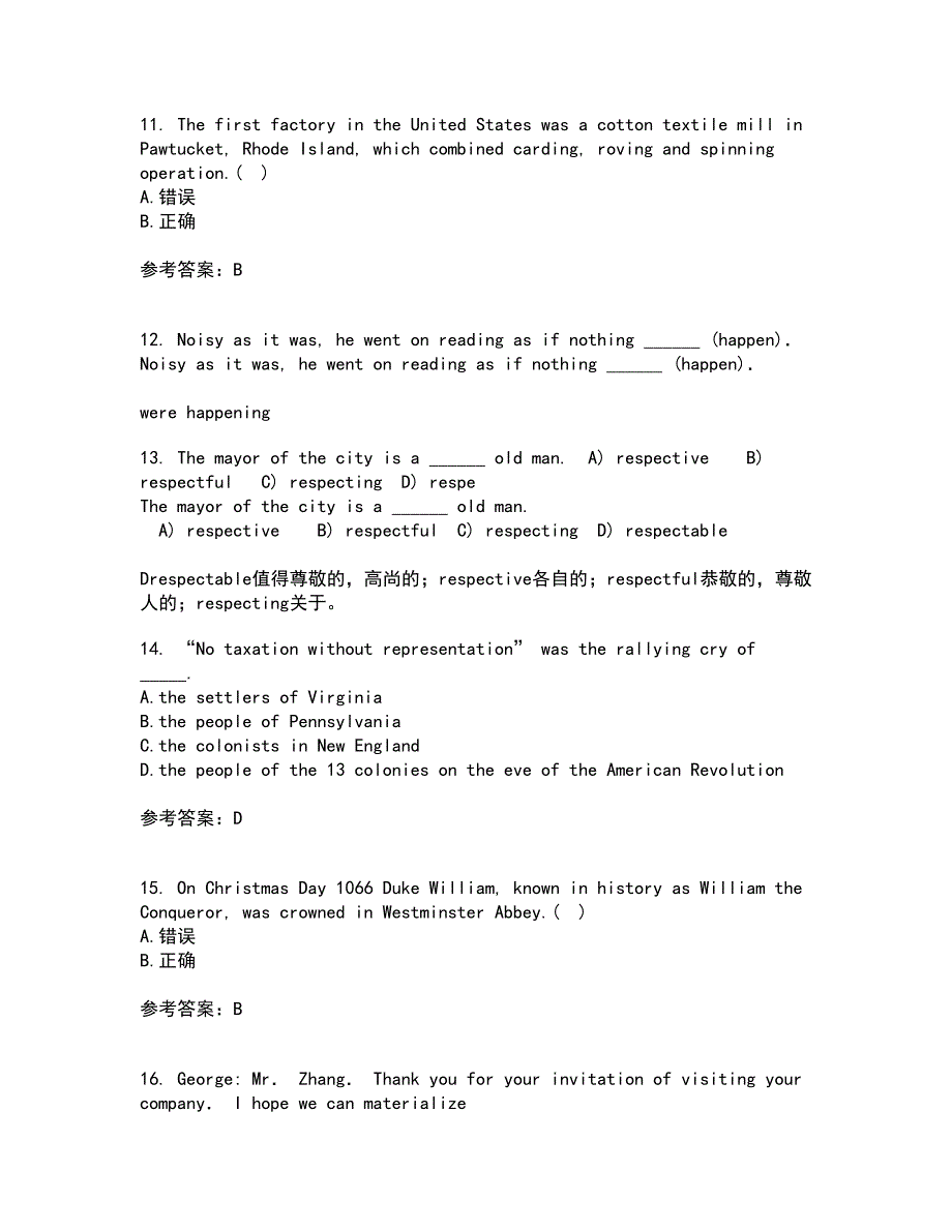 北京语言大学21秋《英语国家概况》平时作业二参考答案28_第3页