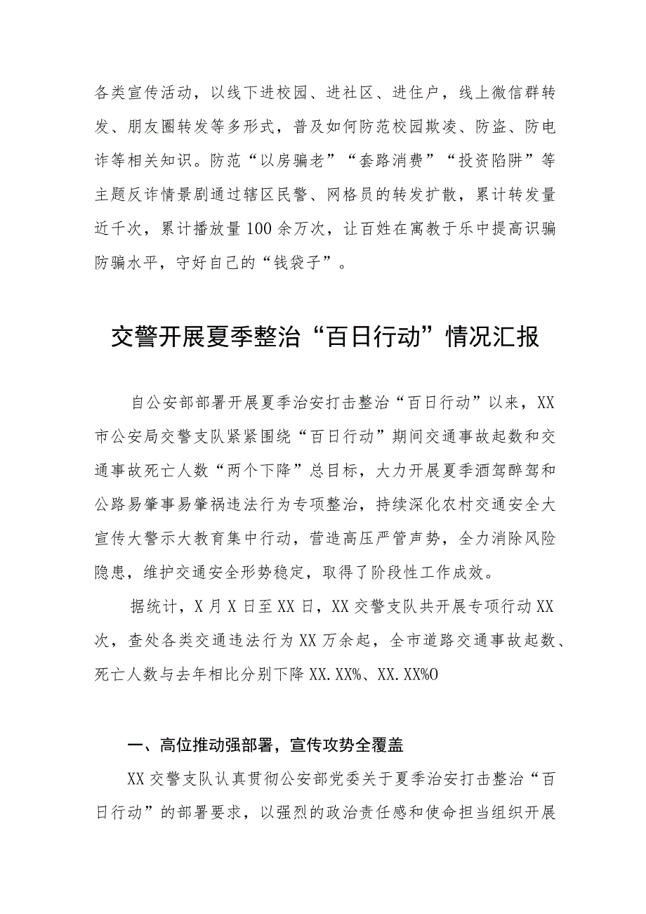 夏季治安打击整治“百日行动”专项总结六篇_第3页