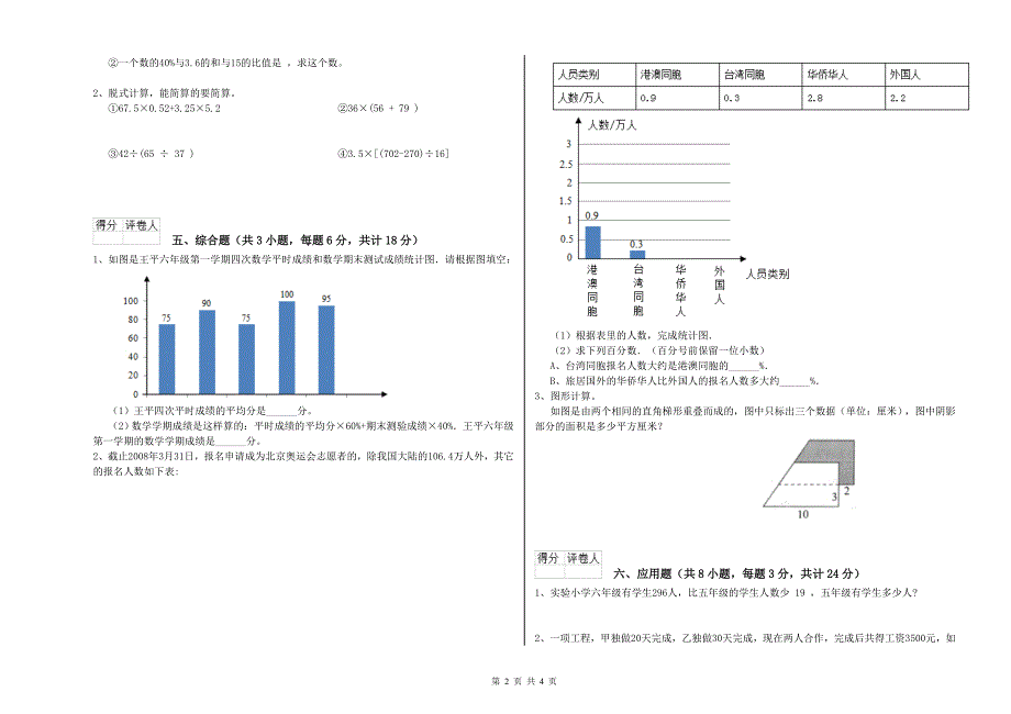 广西2020年小升初数学能力测试试题D卷 附解析.doc_第2页