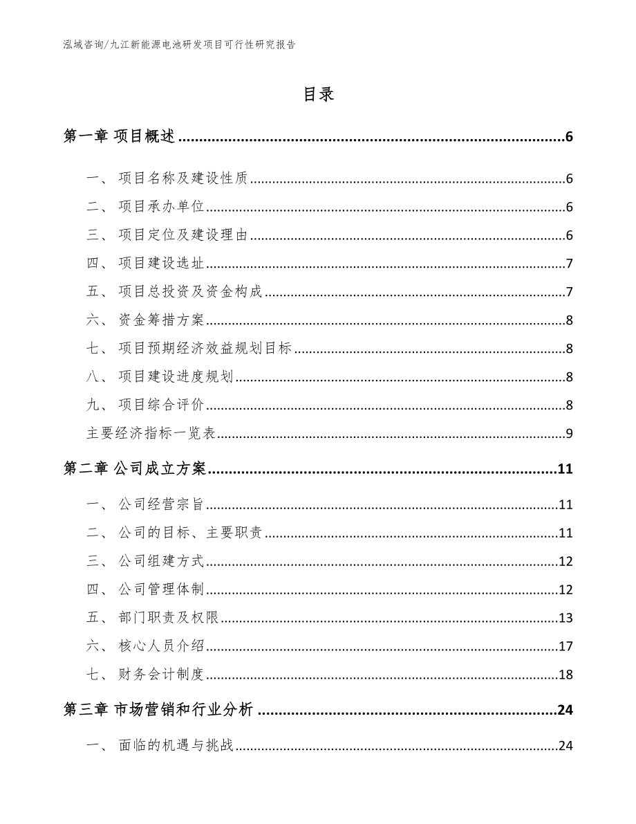九江新能源电池研发项目可行性研究报告（参考模板）_第1页