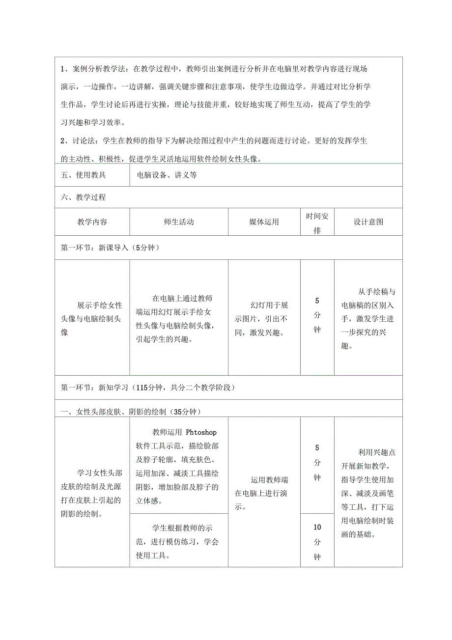 电脑时装造型设计教学设计_第2页