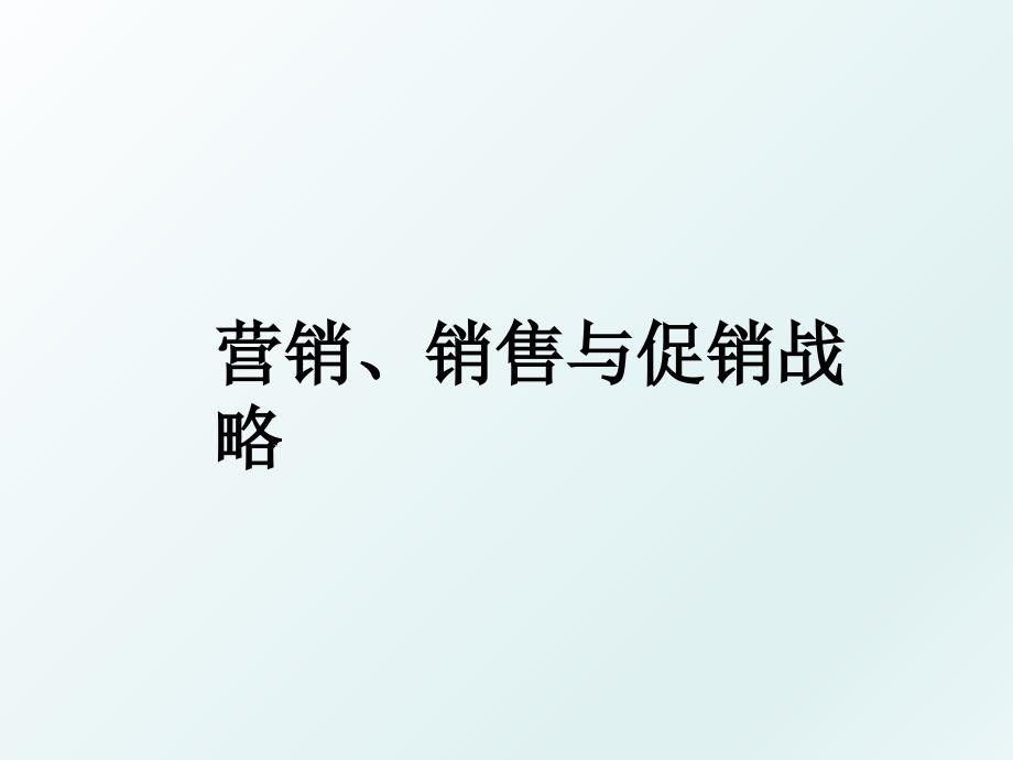 营销、销售与促销战略_第1页