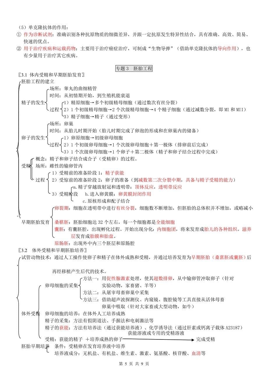 人教版高中生物选修三知识点总结(详细);_第5页