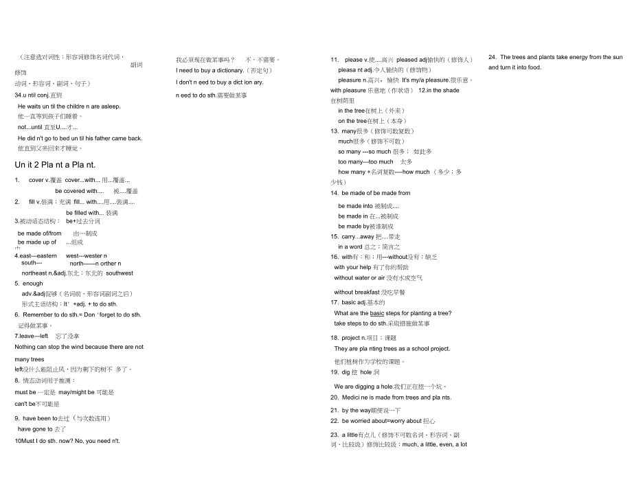 (完整版)冀教版八年级英语下册Unit1--2知识点_第2页