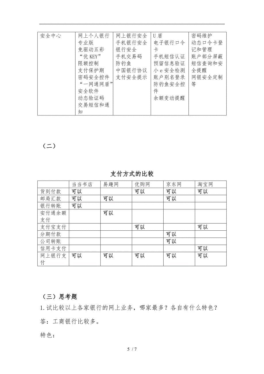 调查银行网上业务与网站的支付方式体验_第5页