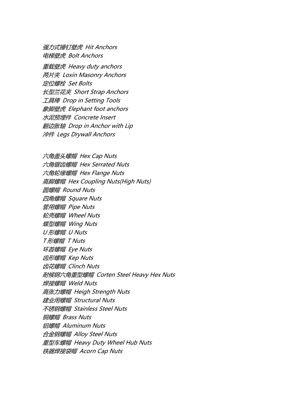 螺丝,紧固件,标准件词汇中 英文 对照_第2页