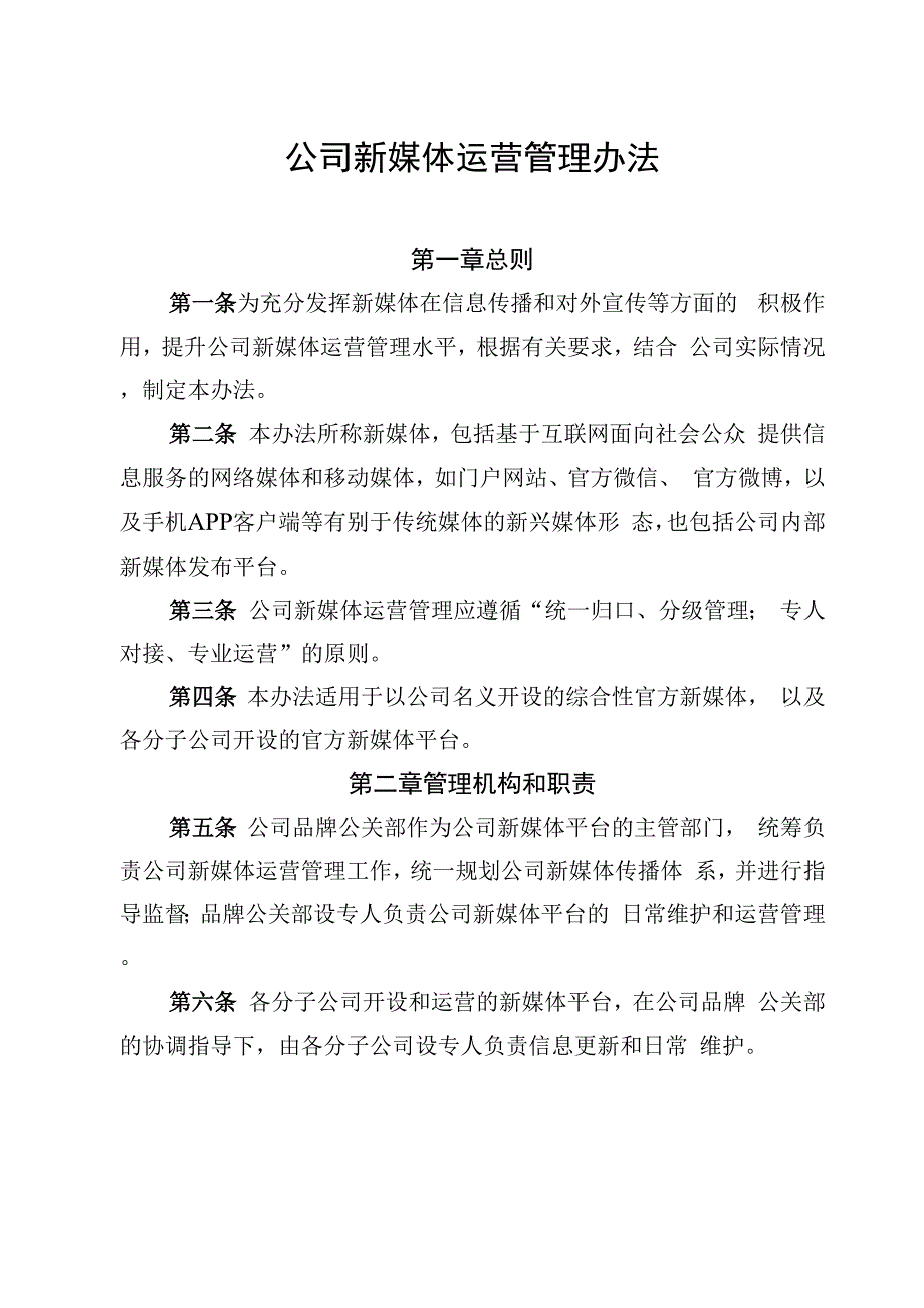 公司新媒体运营管理办法_第1页