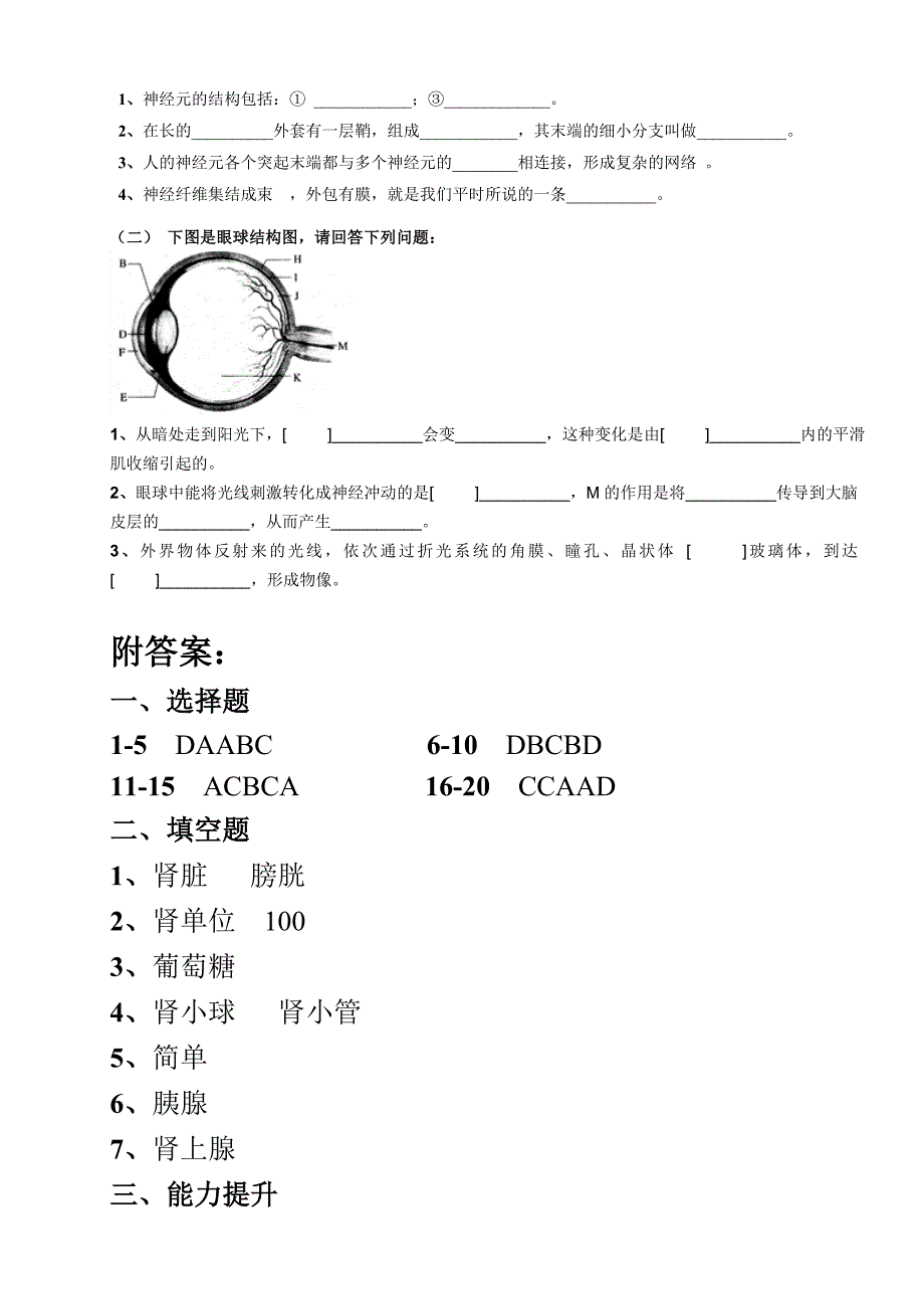 2014年新人教版七年级下册生物第二次月考试卷_第3页