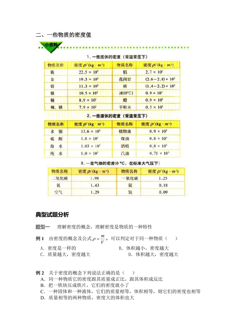 初二物理密度经典教案_第4页