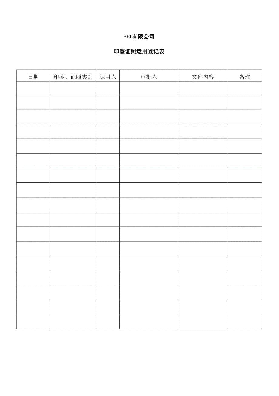 公司印鉴及证照管理制度_第5页