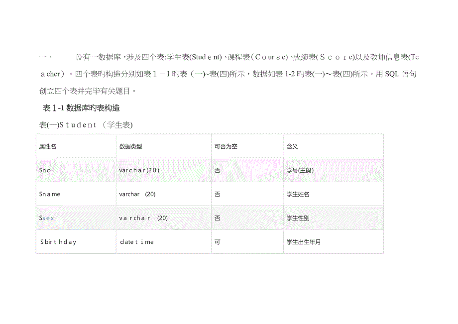 sql数据查询练习题_第1页