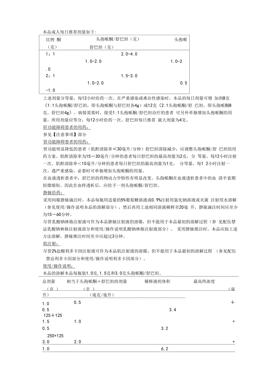 注射用头孢哌酮钠舒巴坦钠说明书--舒普深_第2页