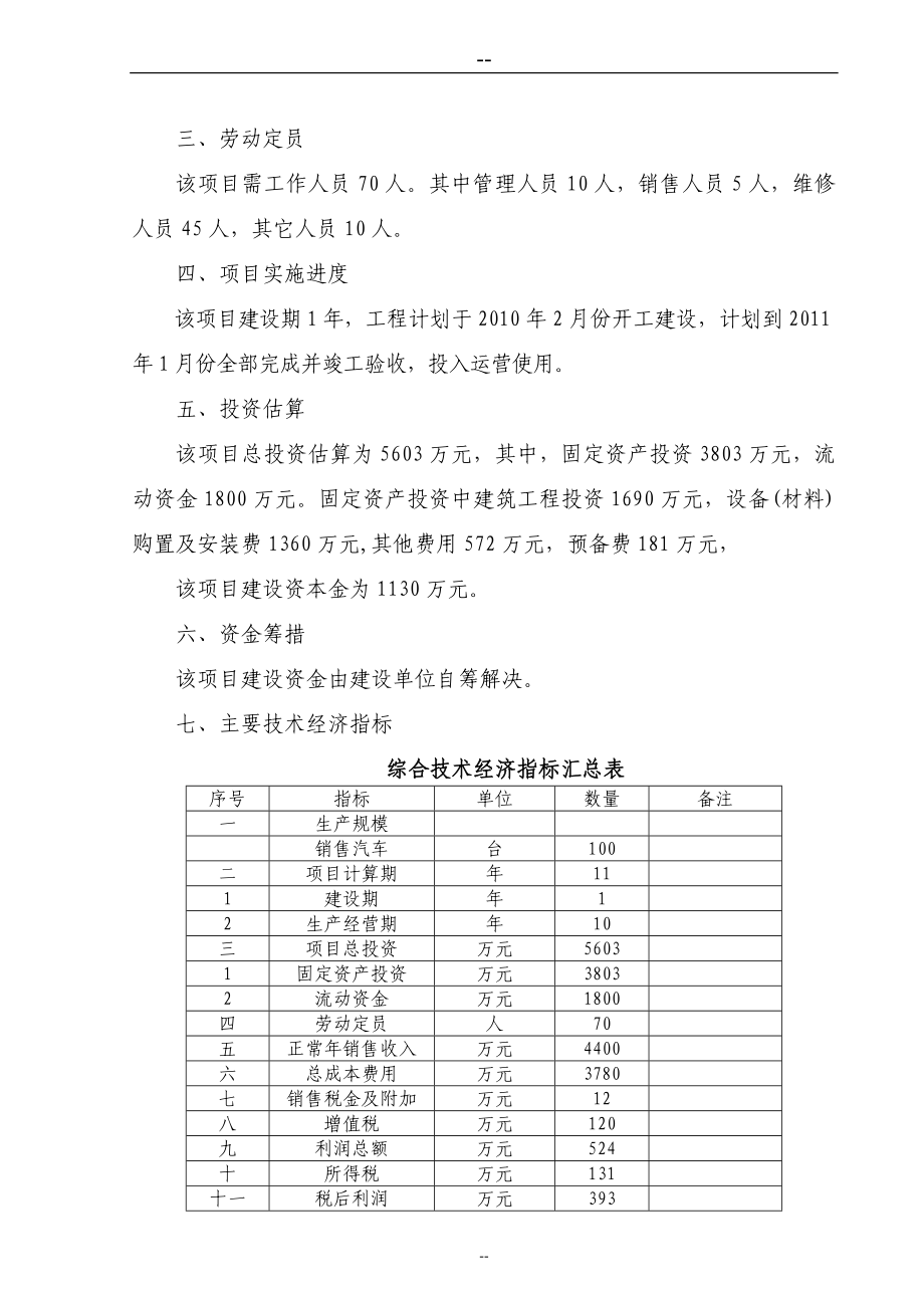 重型汽车4s店建设项目投资建设可行性分析报告_第4页