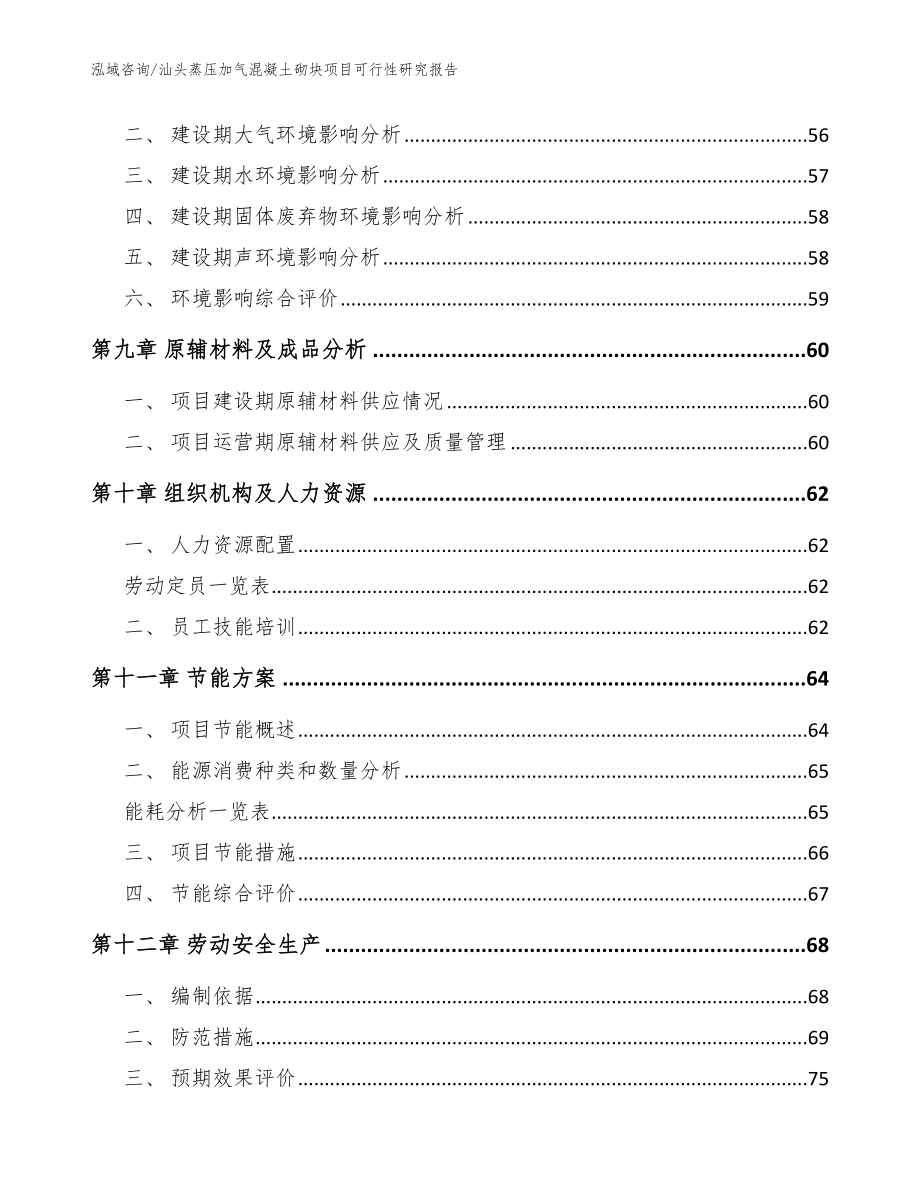 汕头蒸压加气混凝土砌块项目可行性研究报告范文参考_第3页