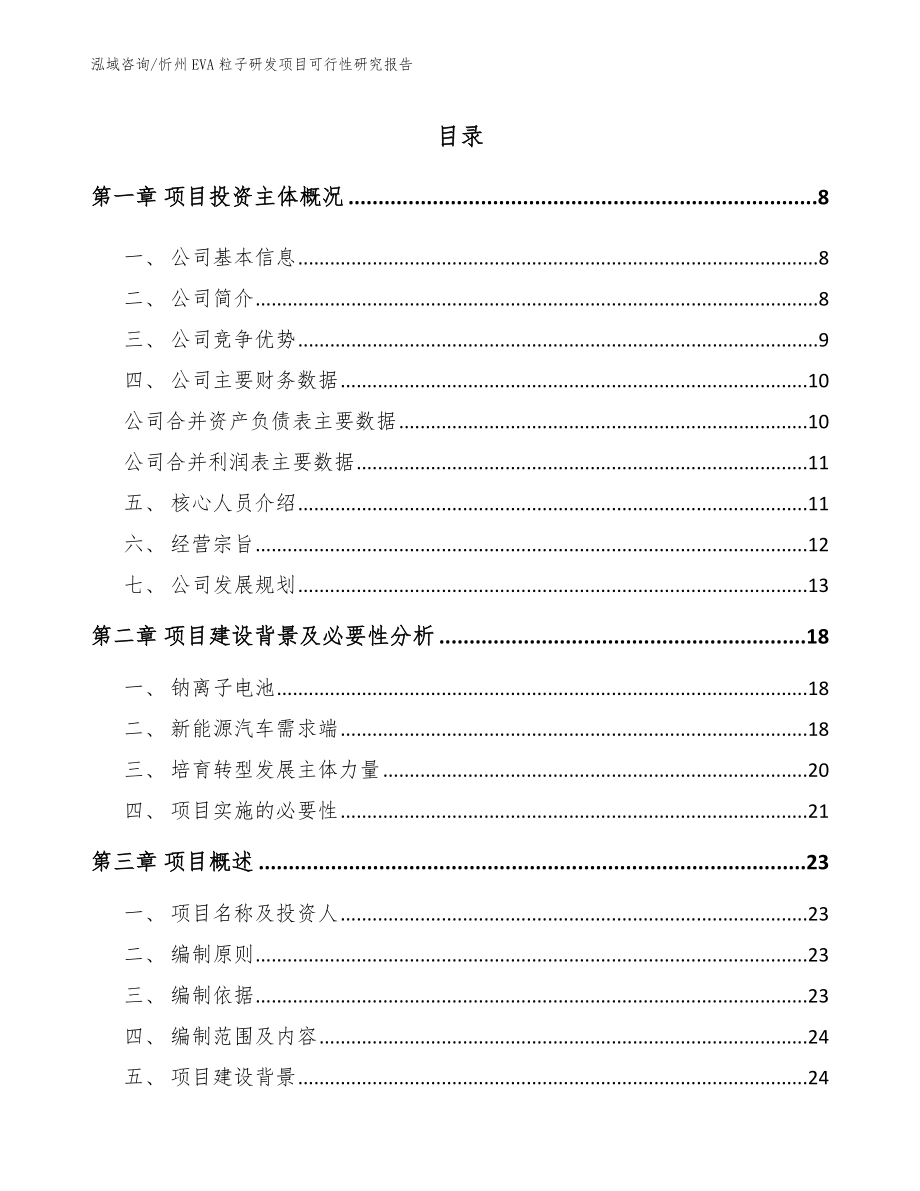 忻州EVA粒子研发项目可行性研究报告_第1页