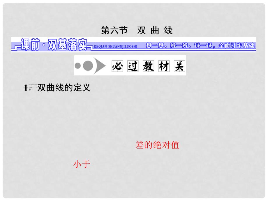 高三数学一轮总复习 第九章 平面解析几何 第六节 双曲线课件 理_第1页