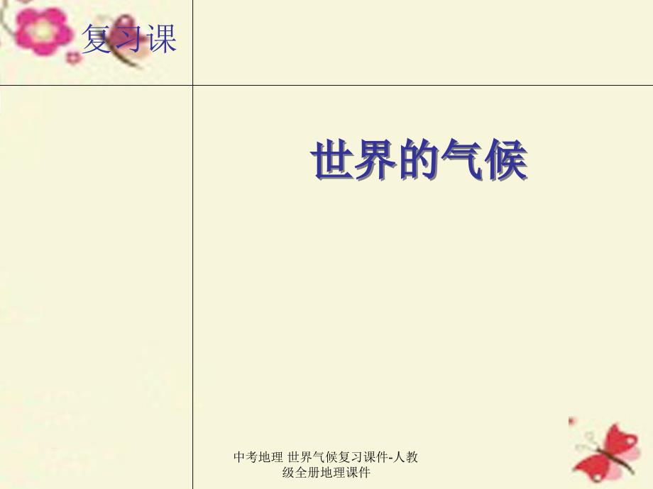 最新中考地理世界气候复习课件人教级全册地理课件_第1页