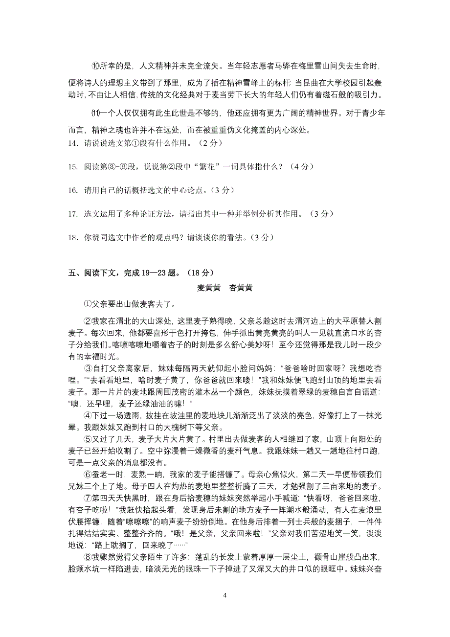 2009年漳州市初中语文质检卷.doc_第4页